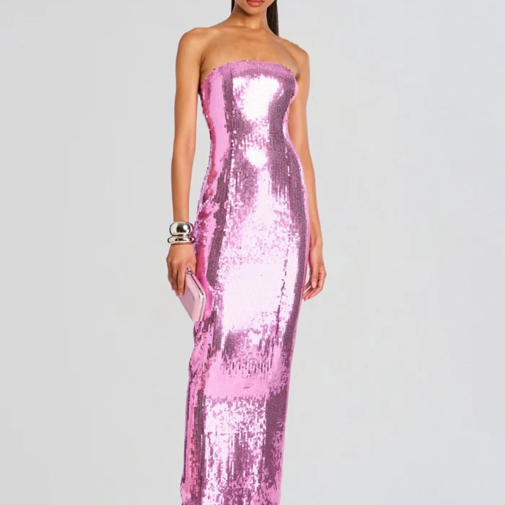 Sequin Strapless Dress Retrofete Ember Sequin Dress Pink